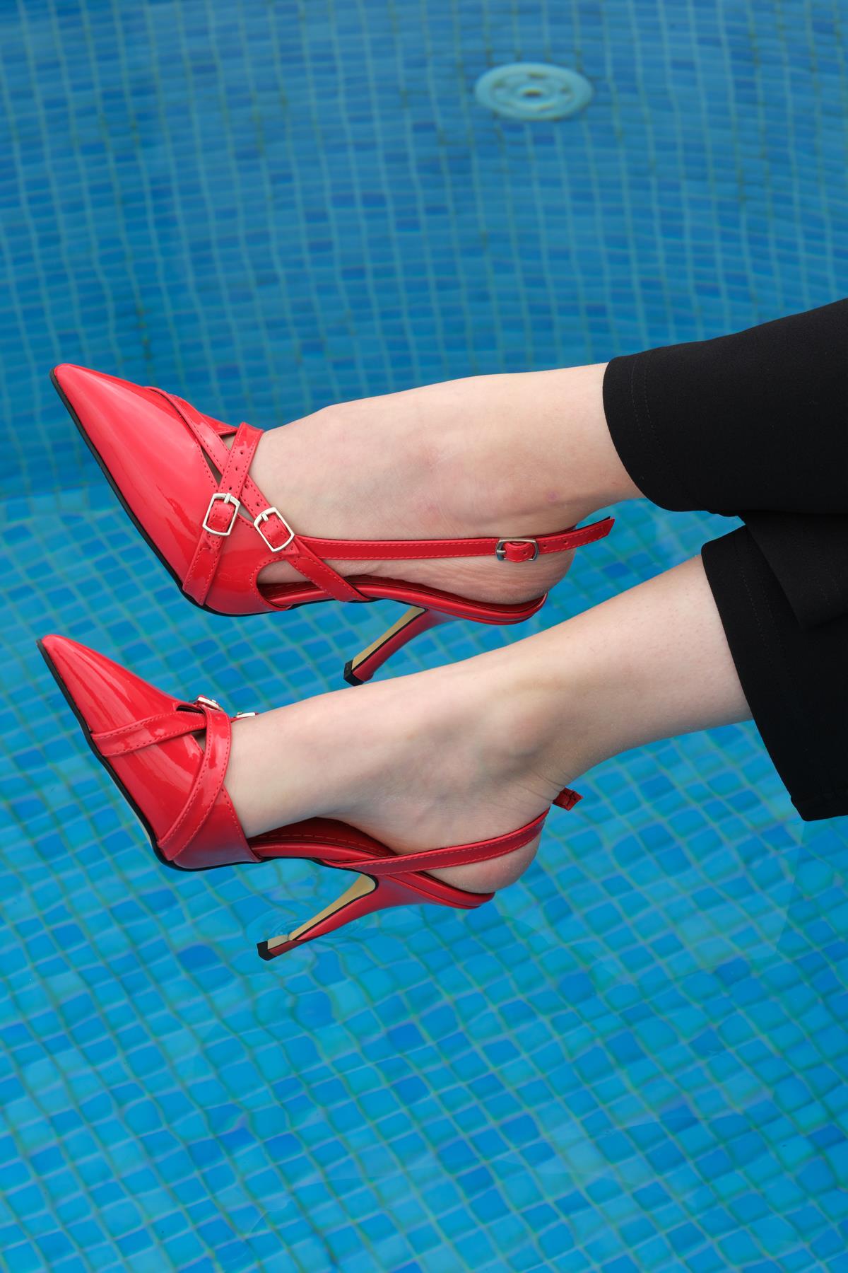 Cherry Kırmızı Stiletto Sandalet