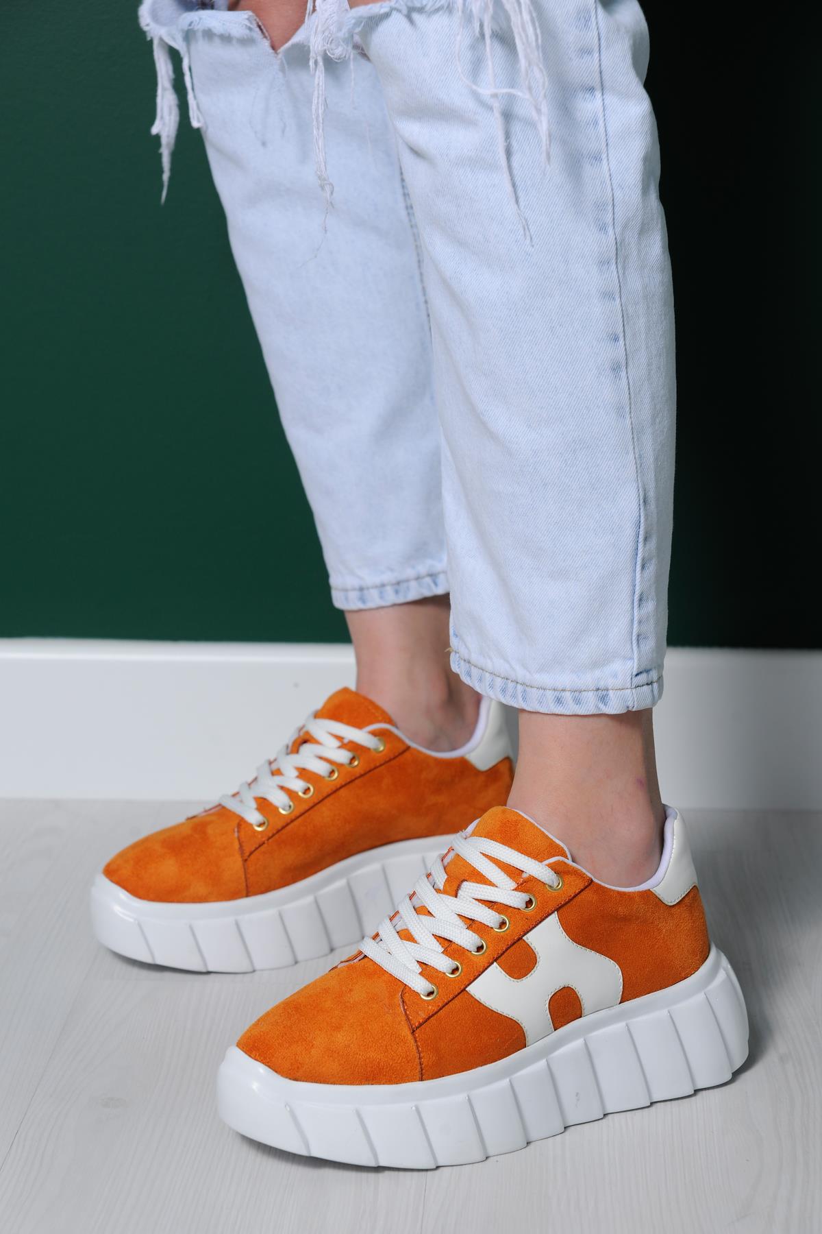 Flower Turuncu Sneakers 