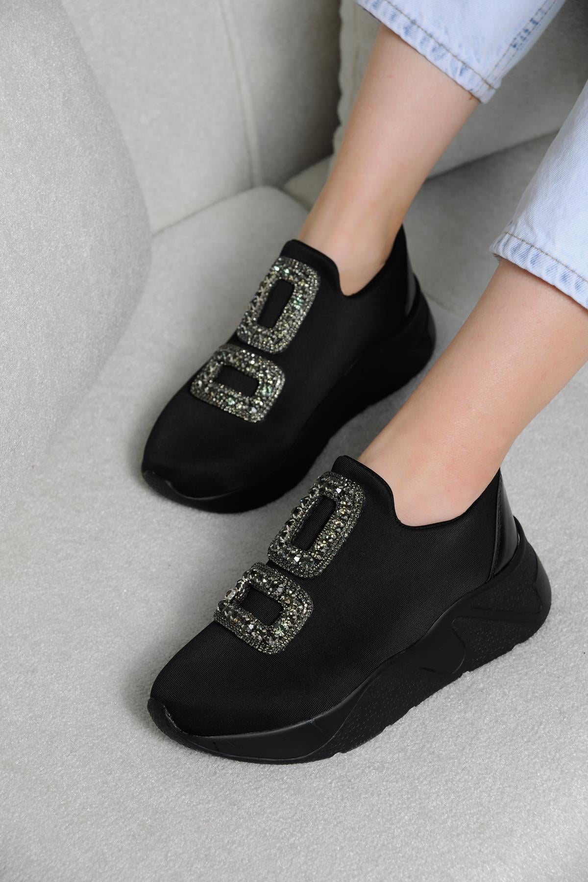 Force Siyah Taş Detaylı Sneakers 