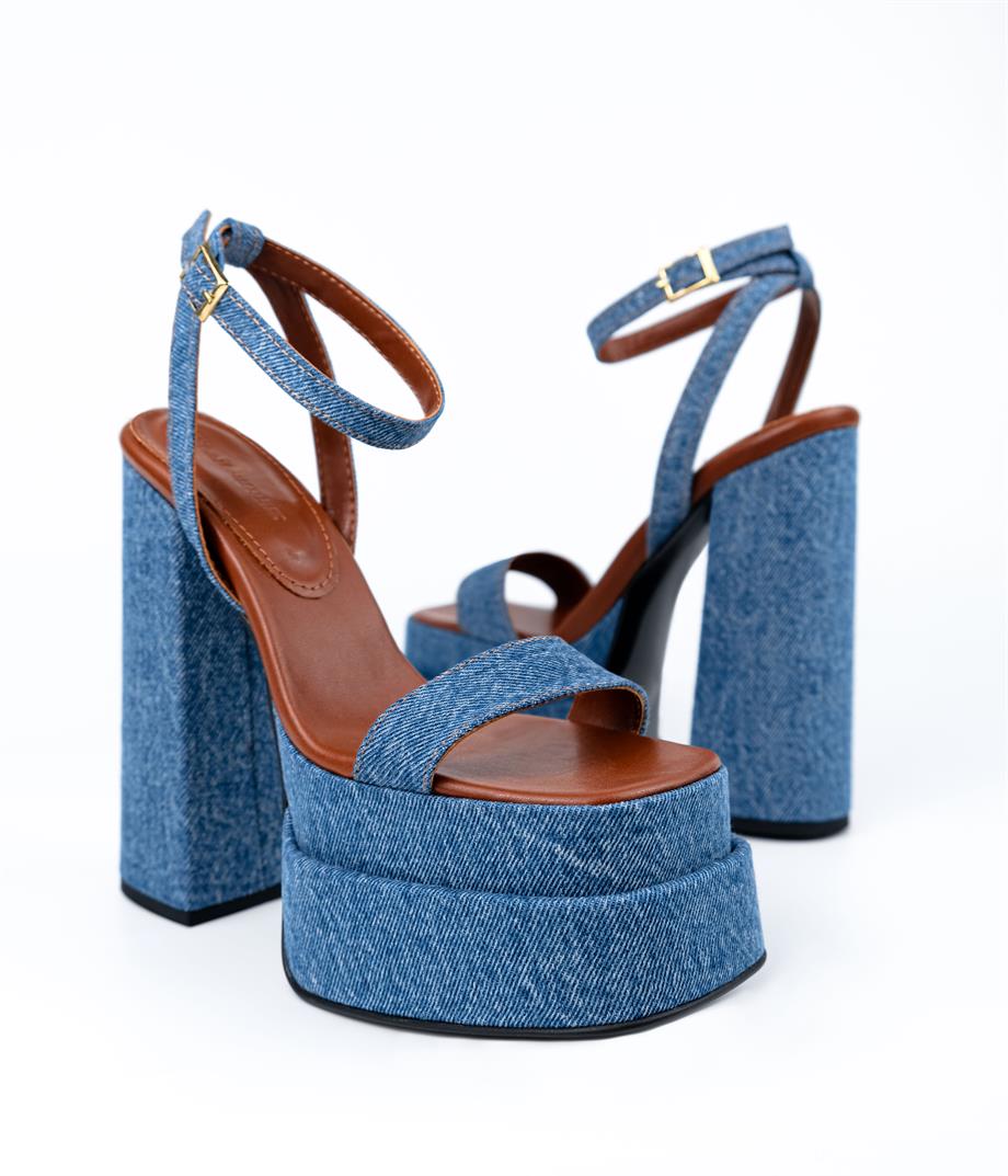 Frida Denim Platformlu Sandalet 