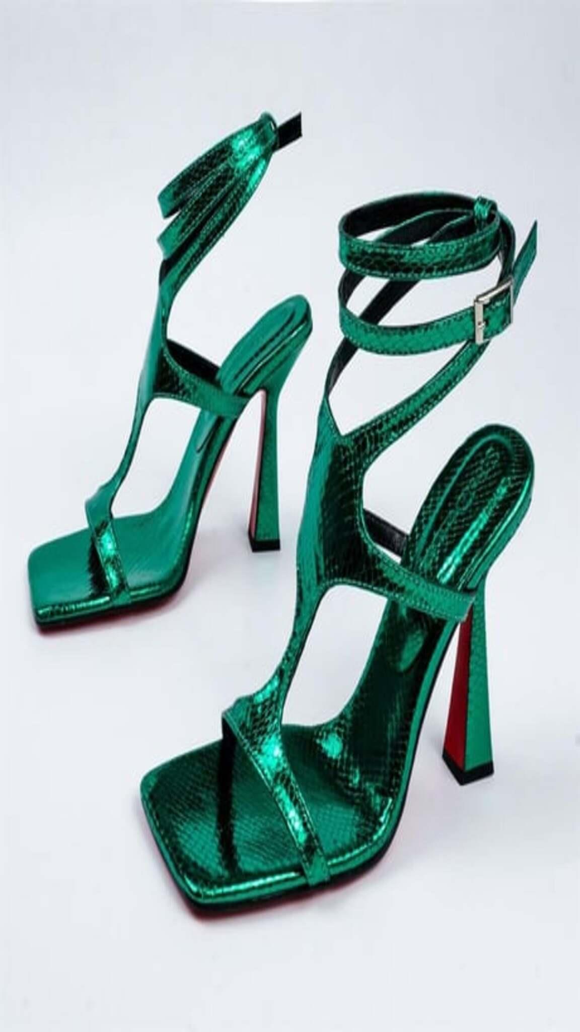 Lipa Green Patterned Sandal