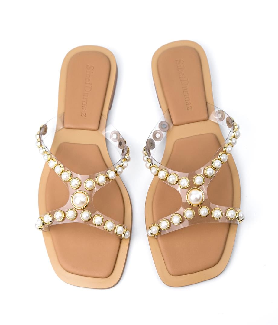 Lorena Şeffaf Taş Detaylı Terlik