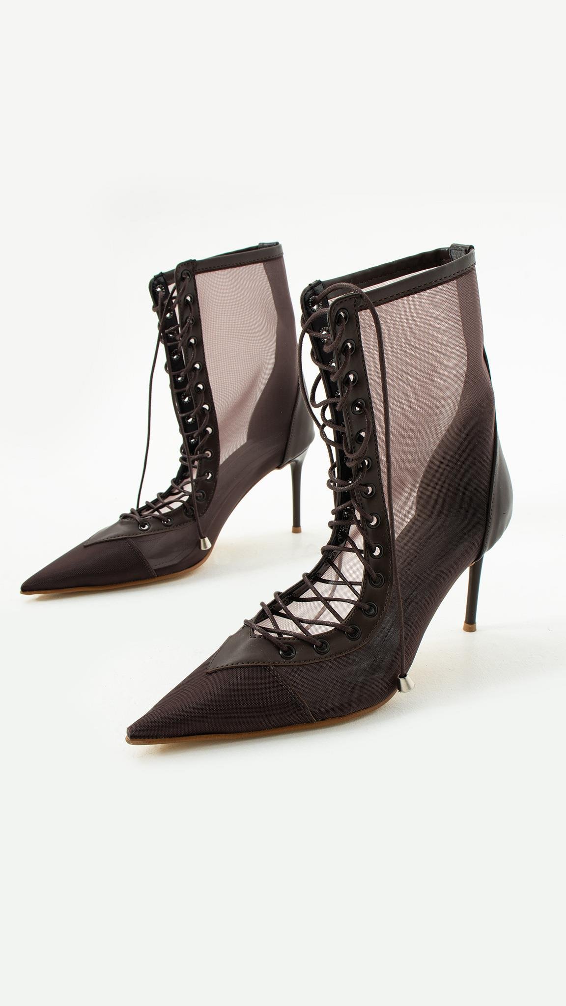 Lotus Kahverengi Tül Detaylı Bootie    