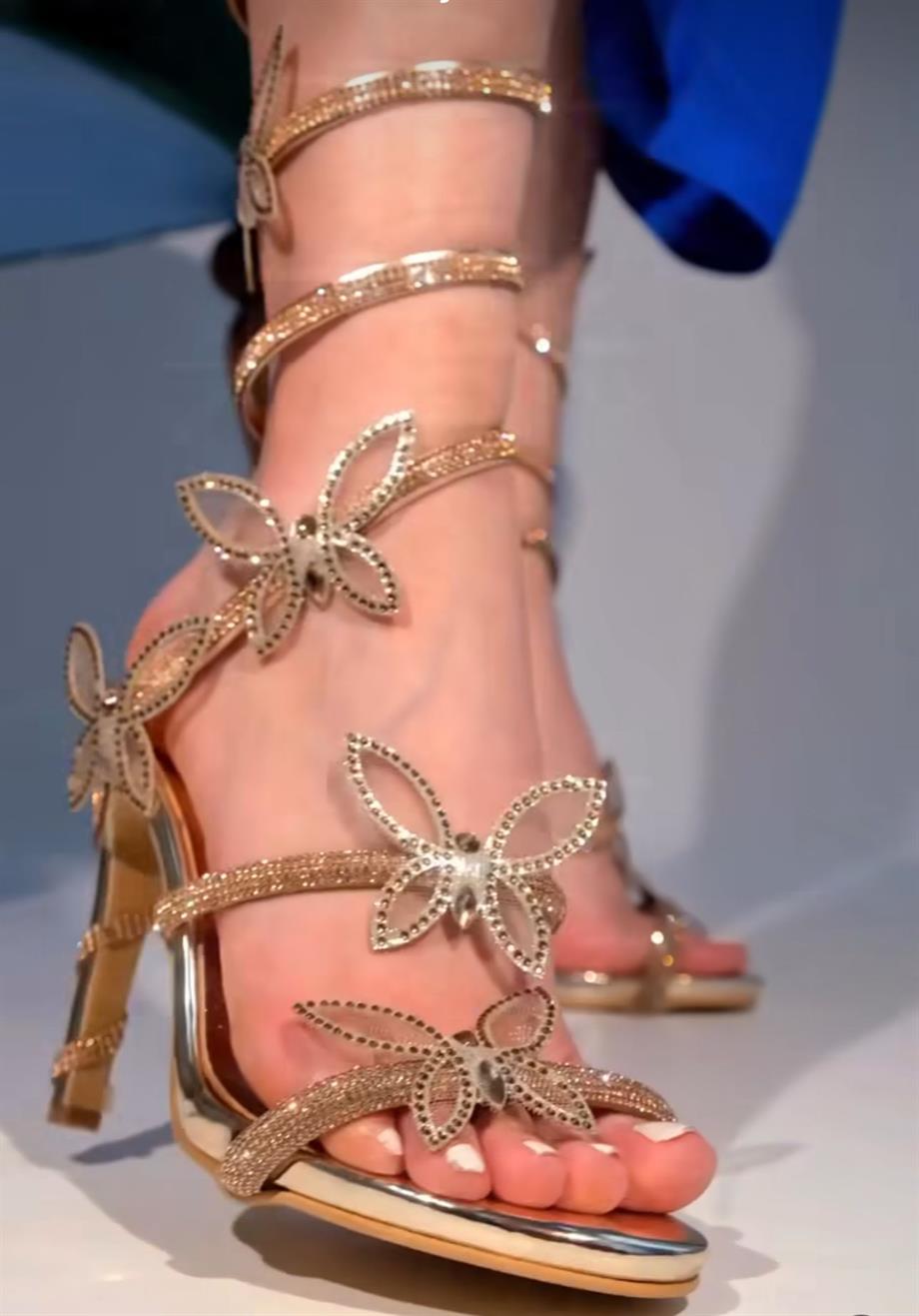 Miami Gold Taş Detaylı Sandalet