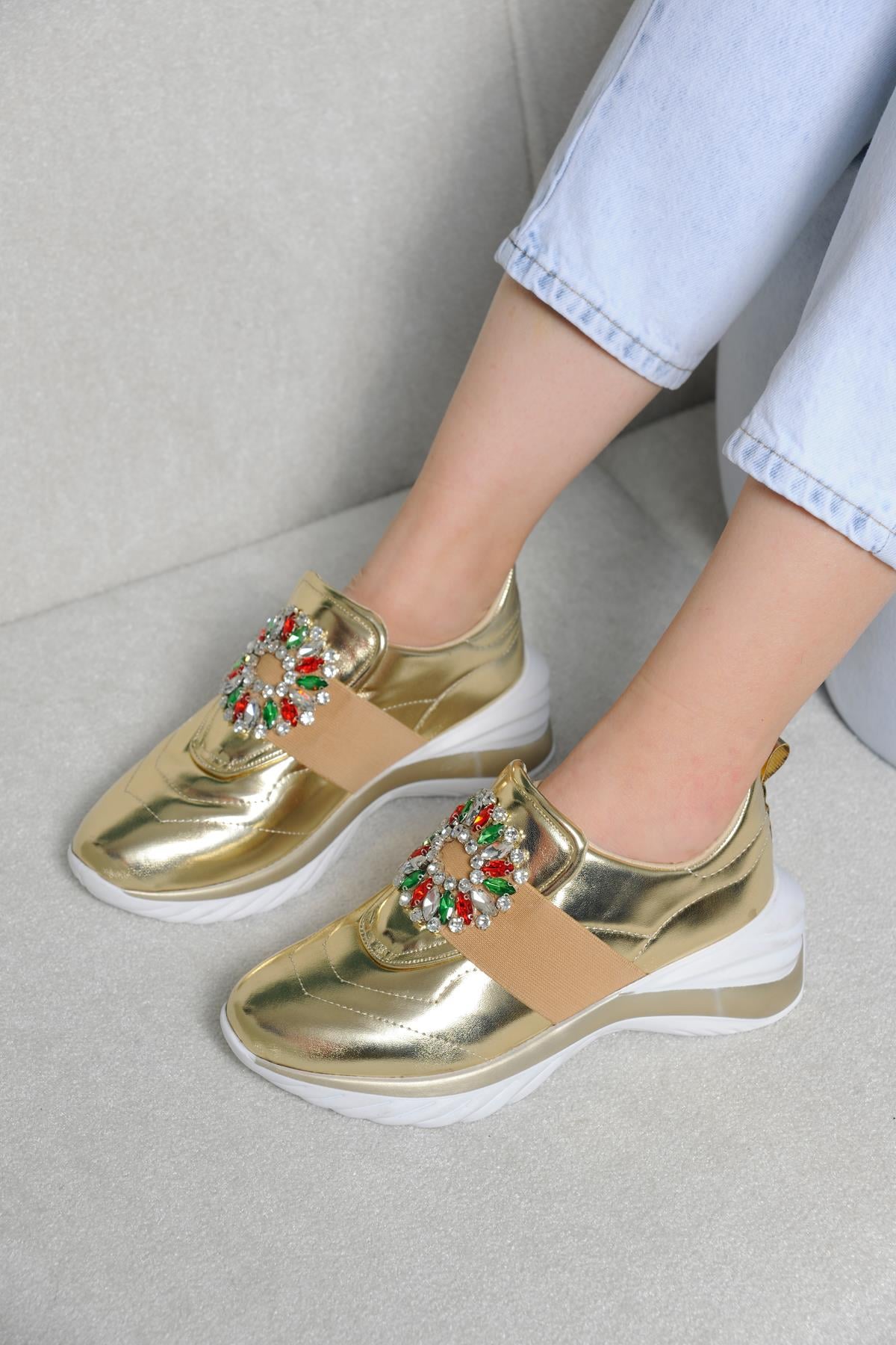 Next Gold Taş Detaylı Sneakers 