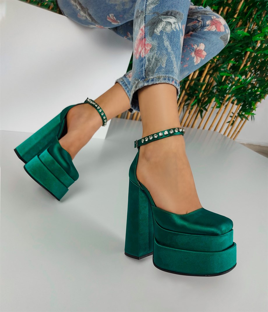 Rebecca Green  Satin High Platform Heel  