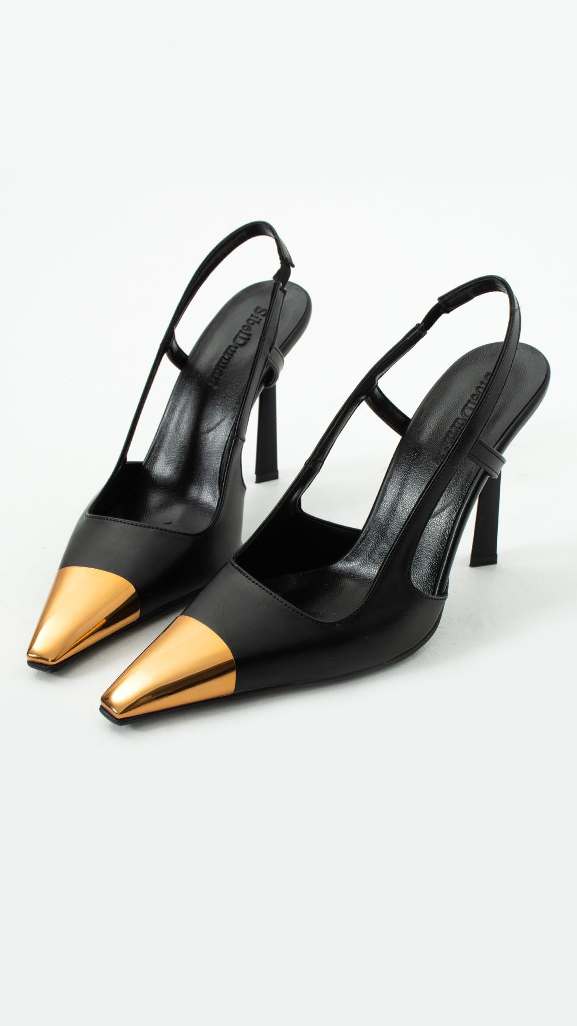 Salsa Siyah Gold Aksesuar Detaylı Stiletto Sandalet