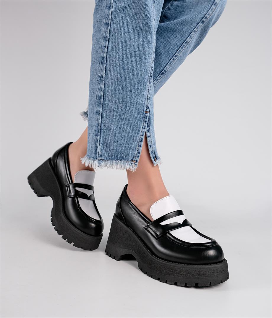 Shadows Siyah Beyaz  Deri 