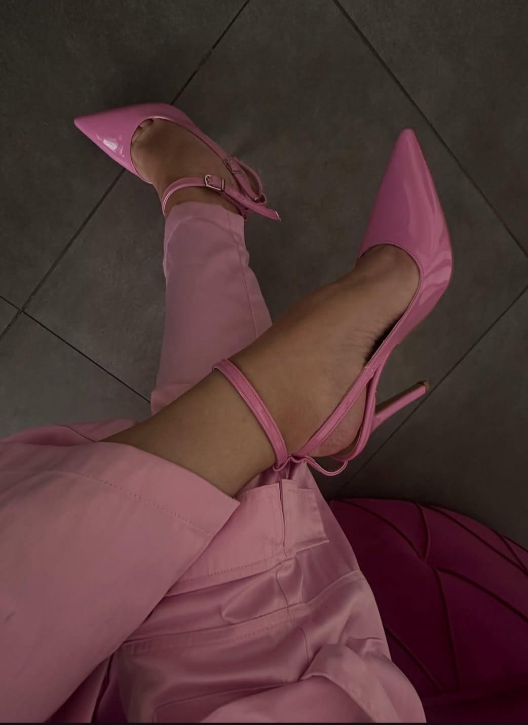 Tokyo Pembe Rugan  Stiletto Sandalet