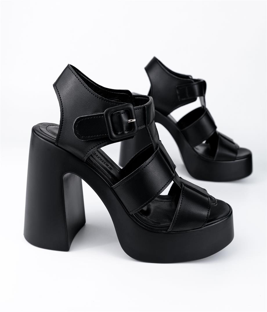 Ursula Siyah Platformlu Sandalet 