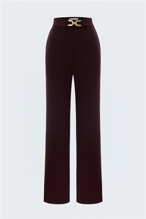 Aksesuar Detaylı Pantolon - Mürdüm