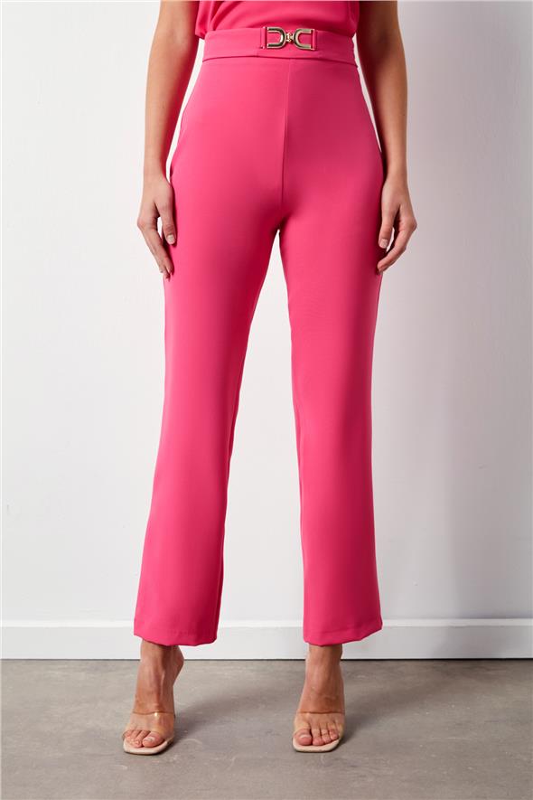 Aksesuar Detaylı Pantolon - Pembe