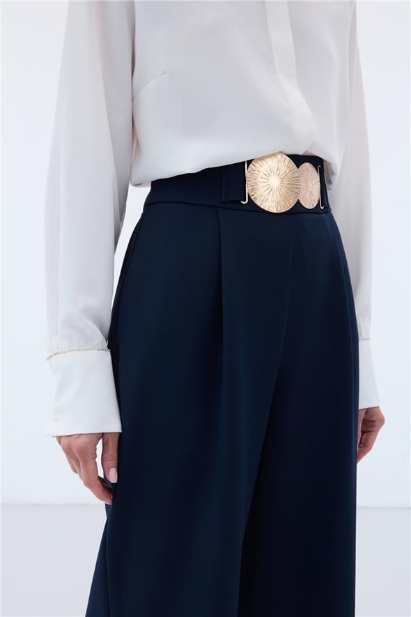 Aksesuarlı Pantolon - Lacivert