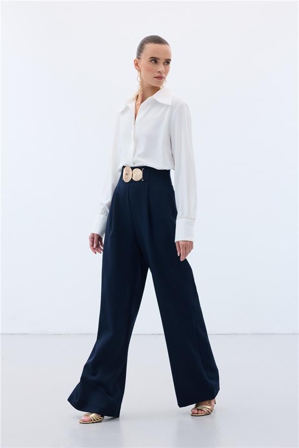 Aksesuarlı Pantolon - Lacivert