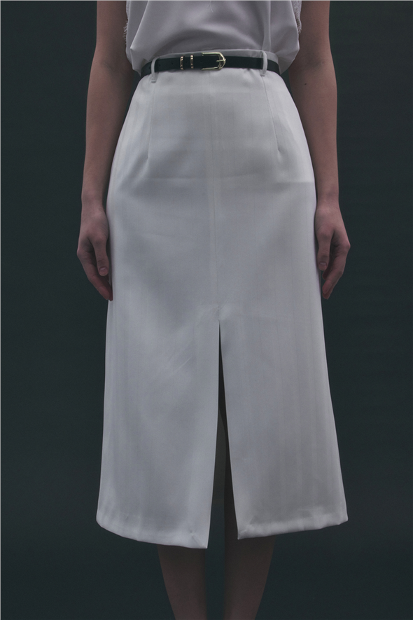 Anna Yırtmaçlı Etek - Ekru