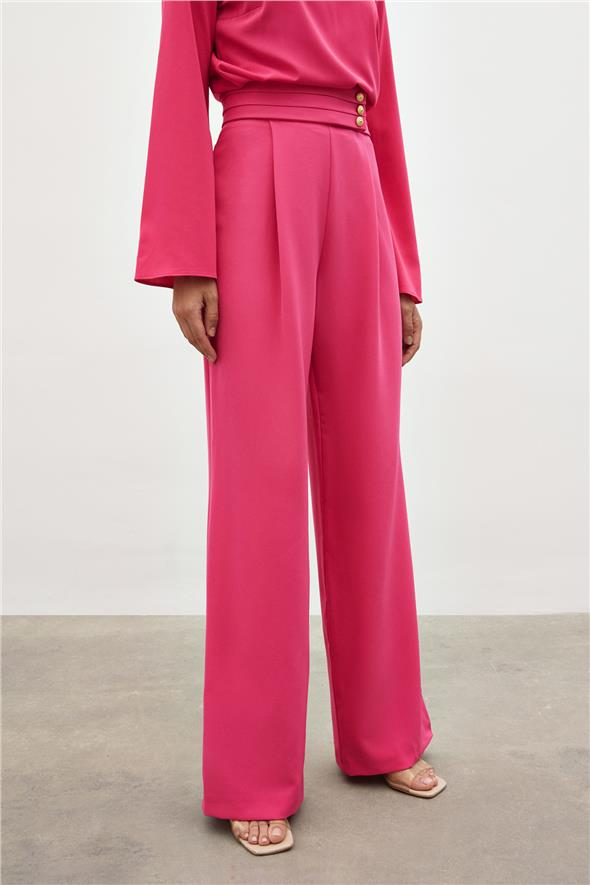 Bel Detaylı Pantolon - Pembe