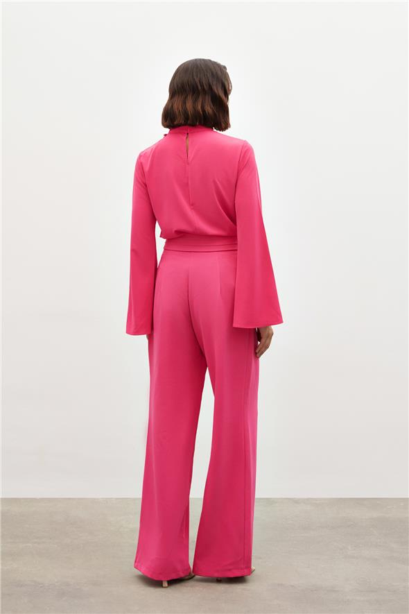 Bel Detaylı Pantolon - Pembe