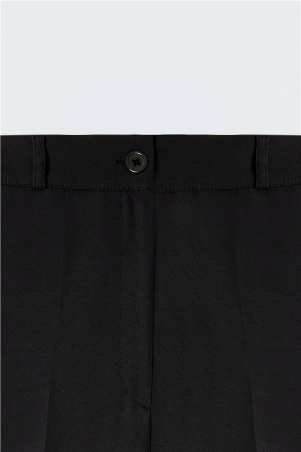 Beli Lastikli Klasik Pantolon - Siyah