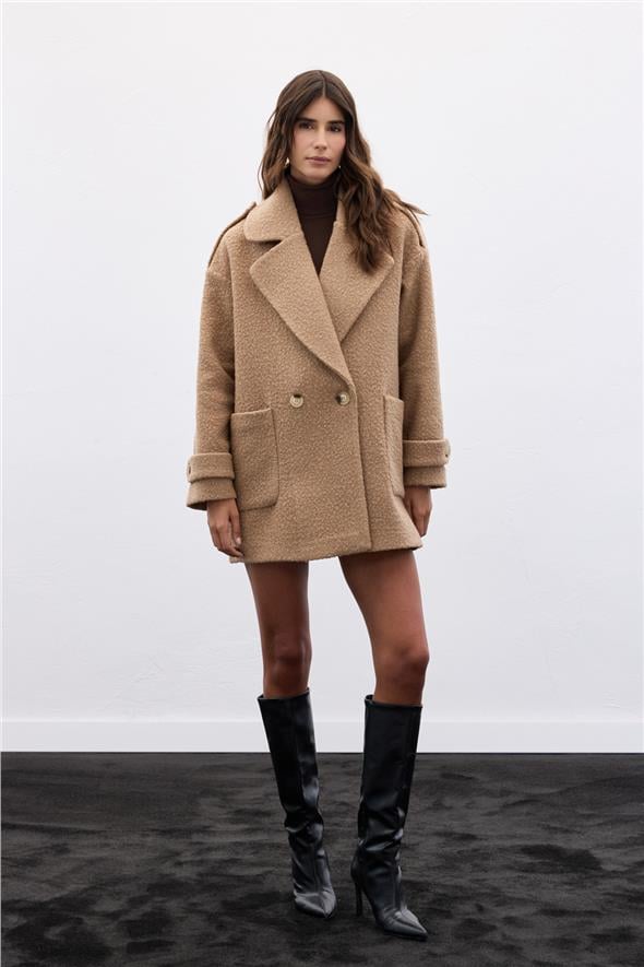 Buklet Kısa Kaban - Camel