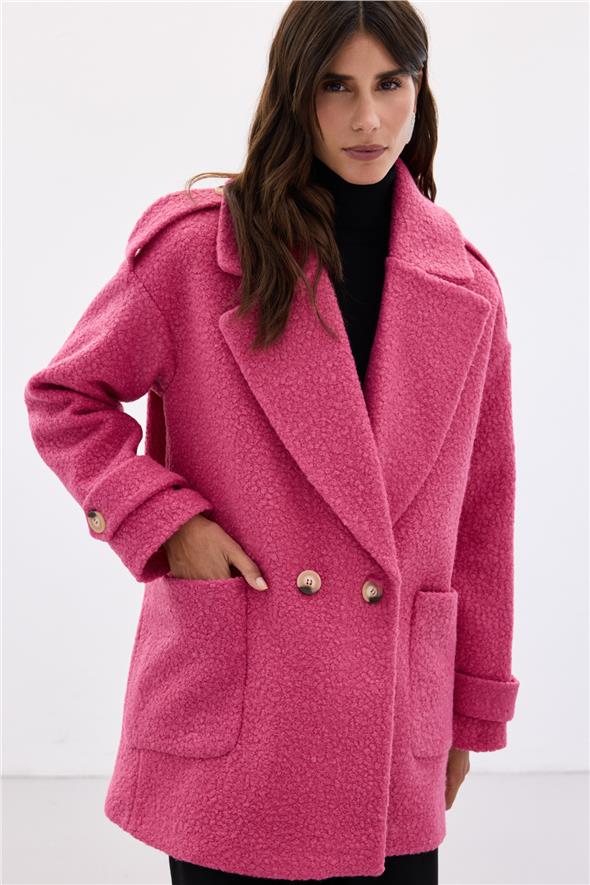 Buklet Kısa Kaban - Fuşya