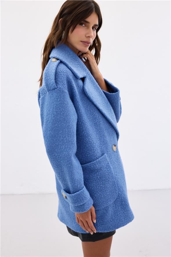 Buklet Kısa Kaban - Mavi