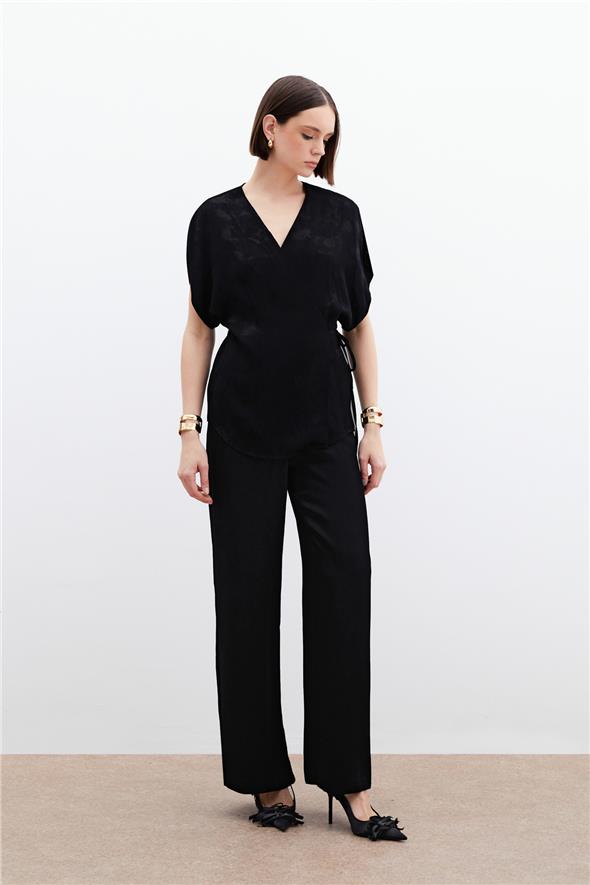 Cepli Bol Pantolon - Siyah