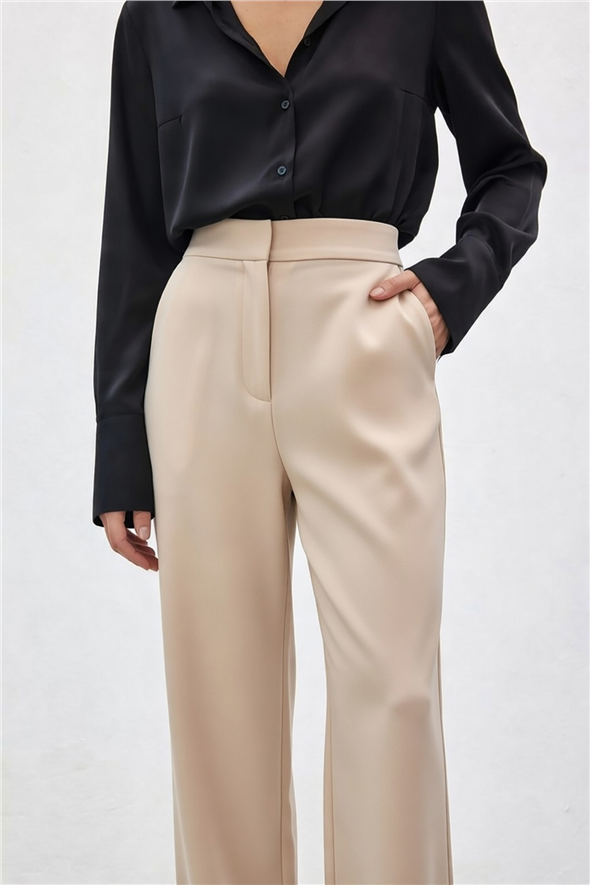 Cepli Klasik Pantolon - Bej