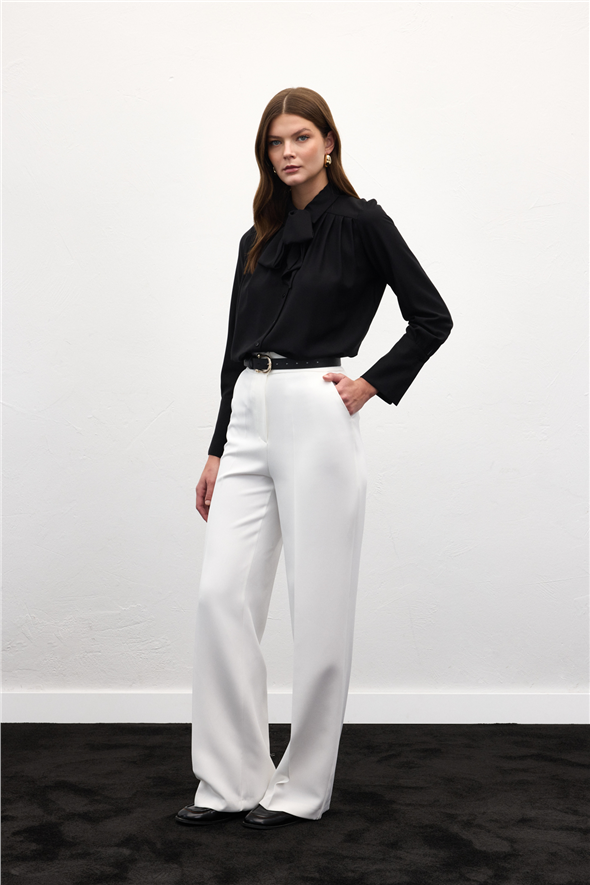 Cepli Klasik Pantolon - Ekru