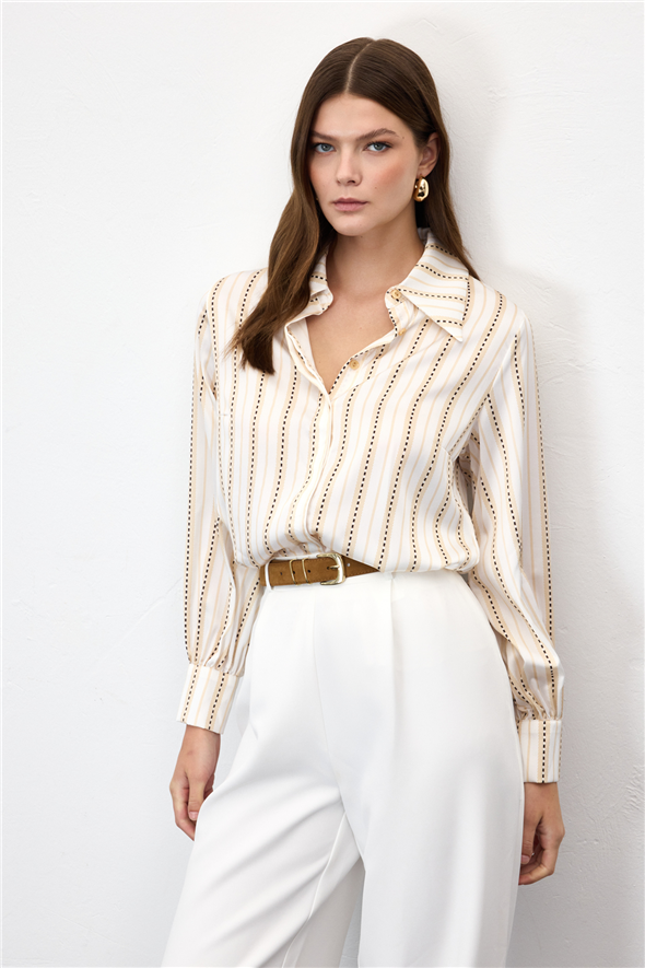 Çizgili Gömlek - Sarı