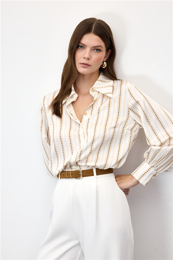 Çizgili Gömlek - Sarı