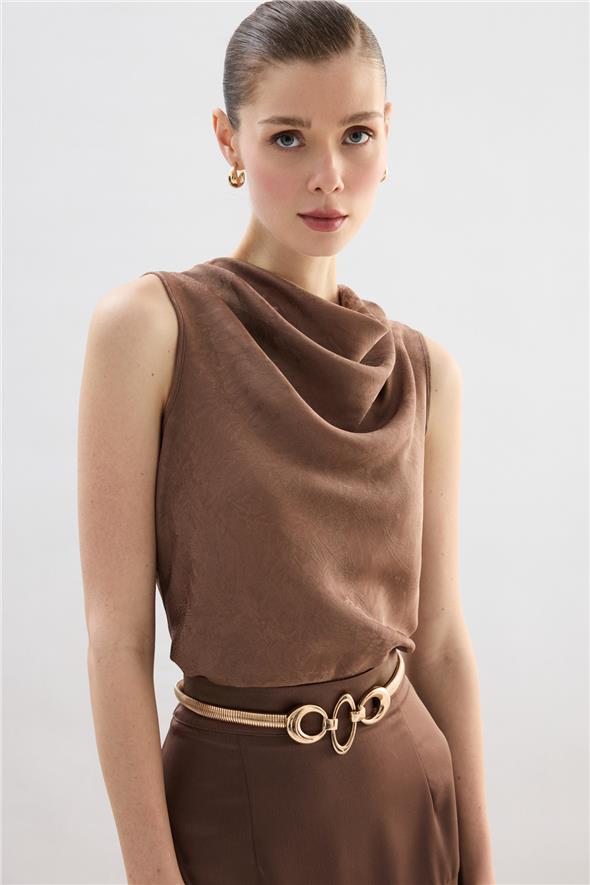 Degaje Yaka Bluz - Vizon