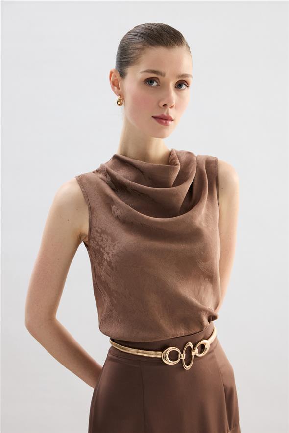 Degaje Yaka Bluz - Vizon