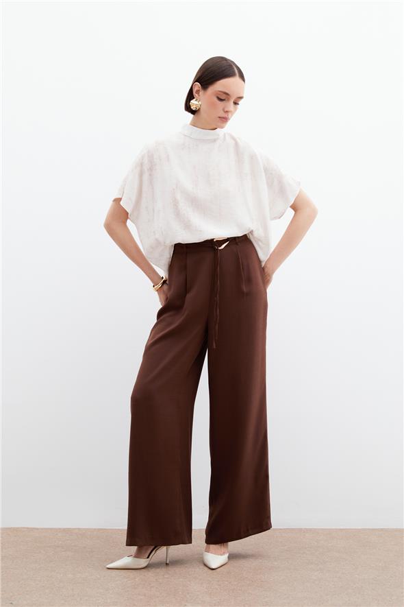 Desenli Salaş Bluz - Taş