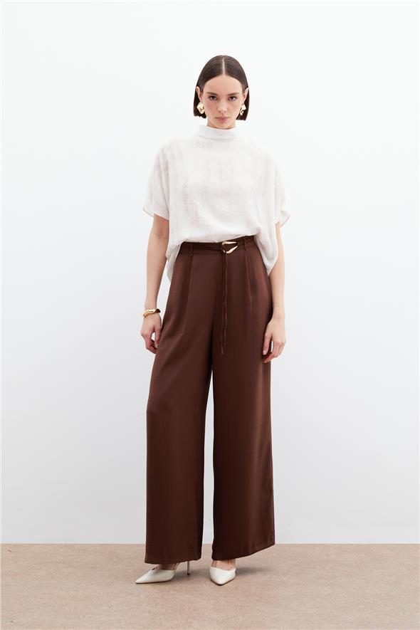 Desenli Salaş Bluz - Taş