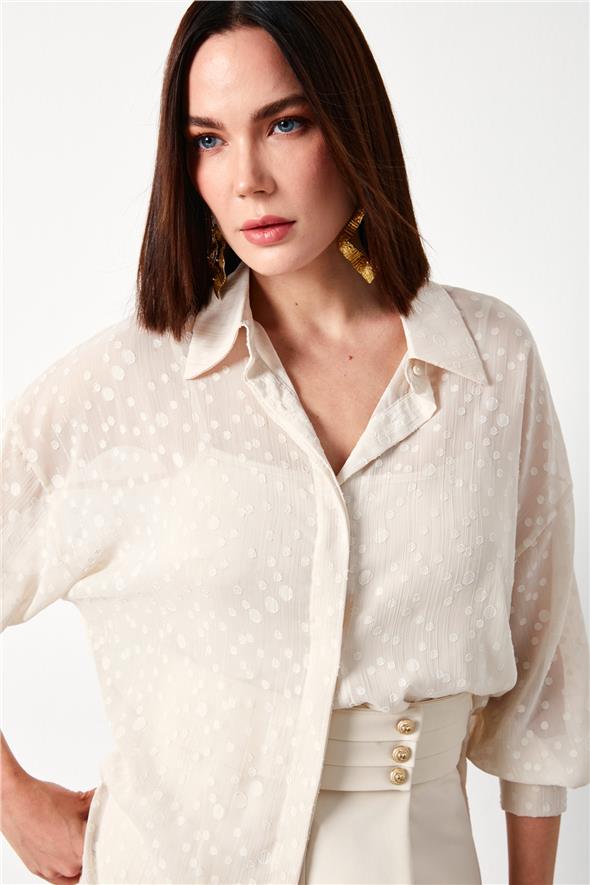 Desenli Uzun Gömlek - Taş