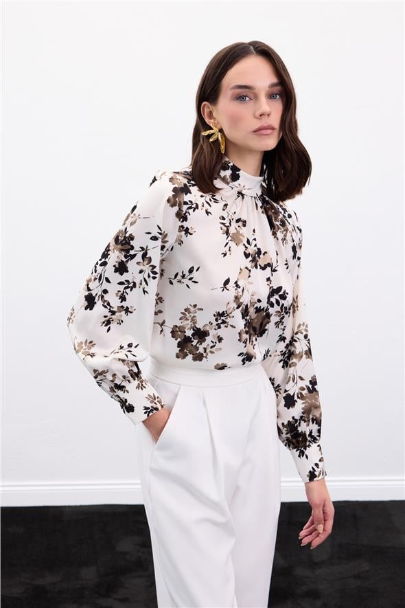 Dik Yaka Bluz - Haki