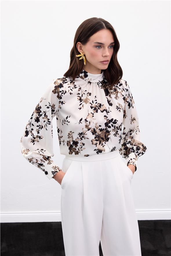 Dik Yaka Bluz - Haki