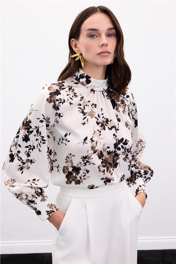 Dik Yaka Bluz - Haki