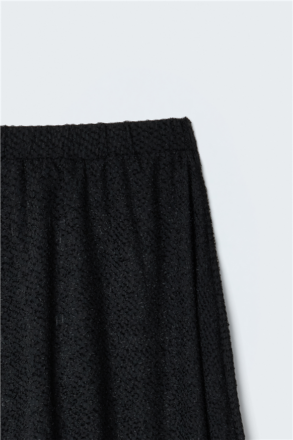 Dokulu Kloş Etek - Siyah