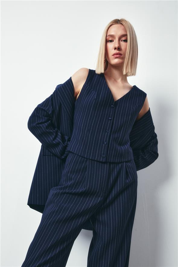 Düğmeli Yelek - Lacivert