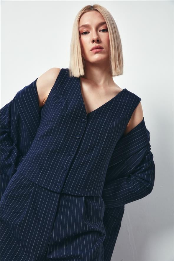 Düğmeli Yelek - Lacivert