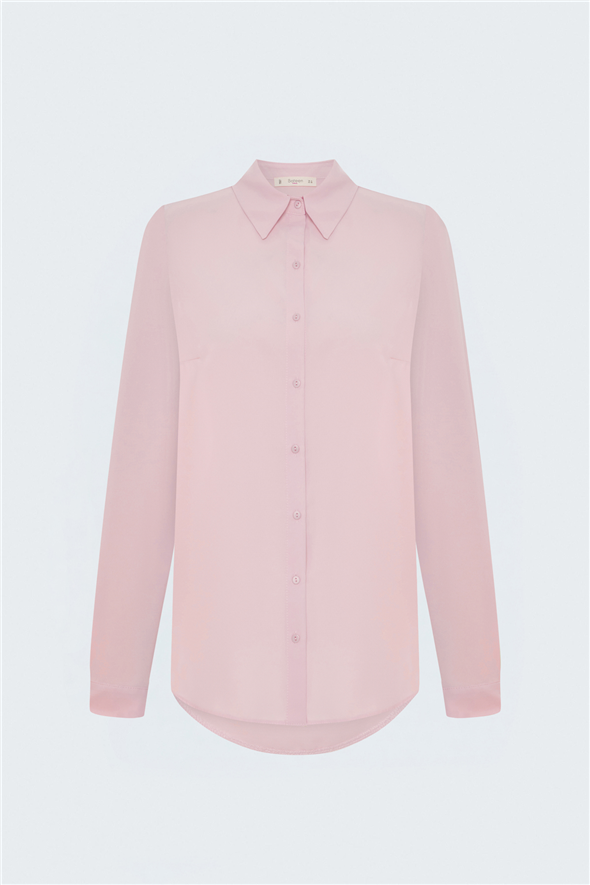 Düz Klasik Gömlek - Pembe