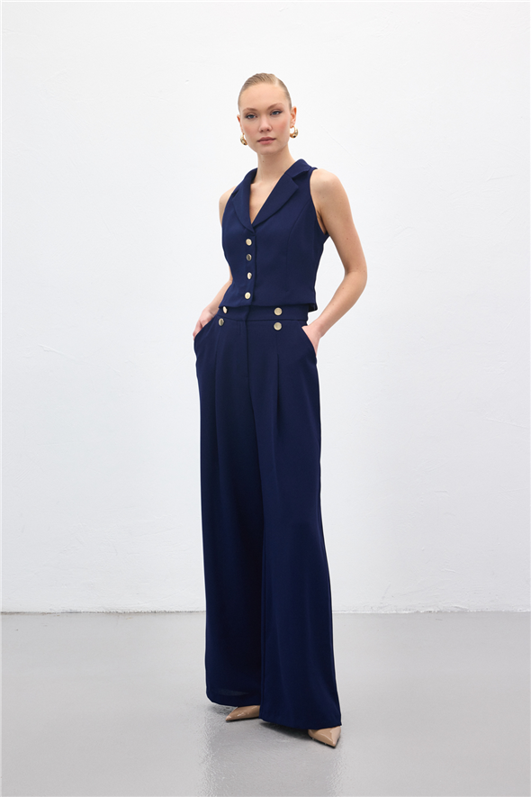 Eva Krep Pantolon - Lacivert