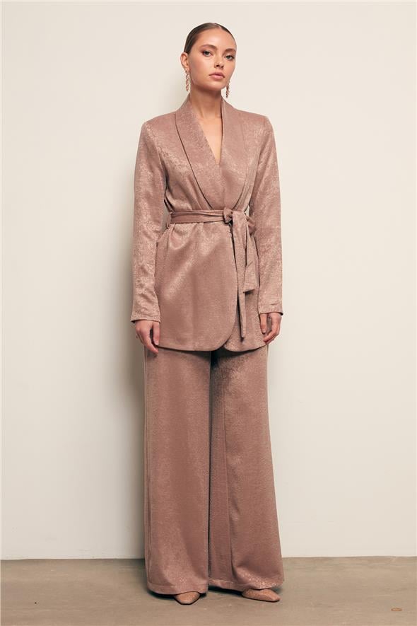 Geniş Paça Pantolon - Vizon