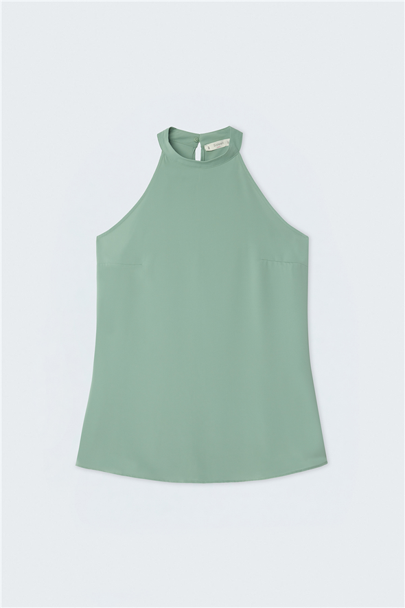 Halter Yaka Bluz - Mint
