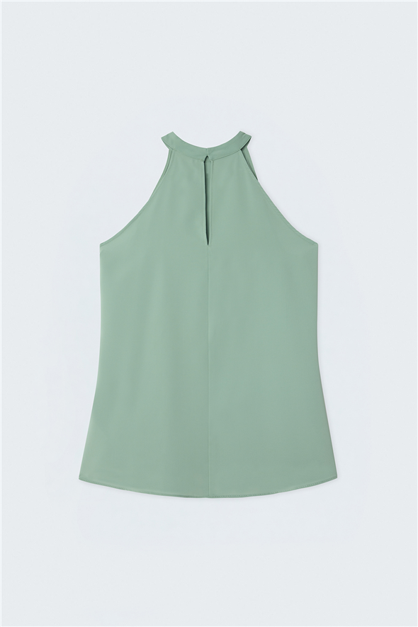 Halter Yaka Bluz - Mint
