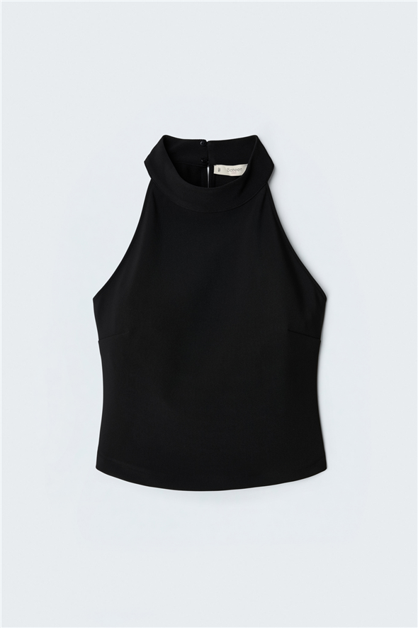 Halter Yaka Body - Siyah