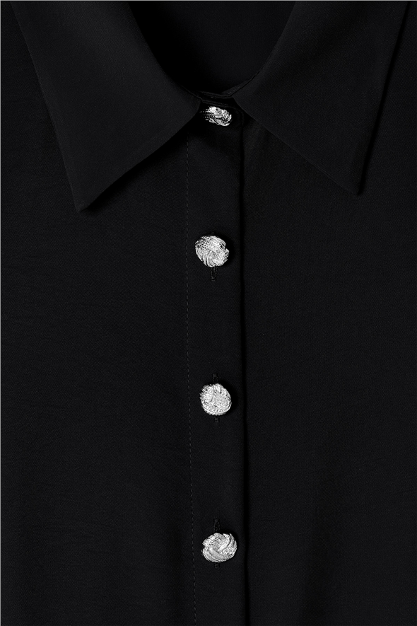 Halter Yaka Gömlek - Siyah