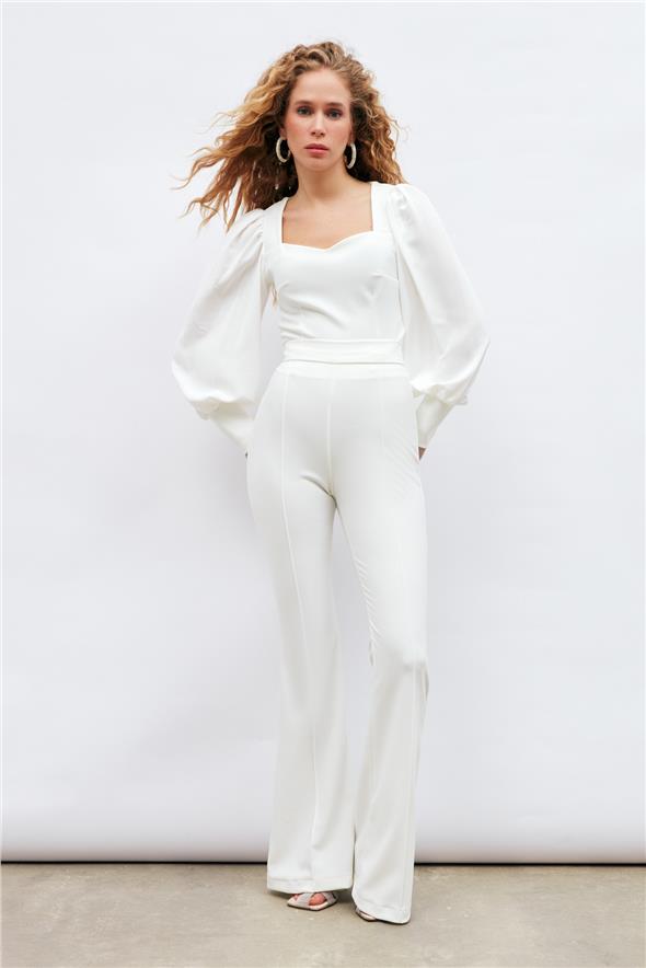 İspanyol Paça Pantolon - EKRU