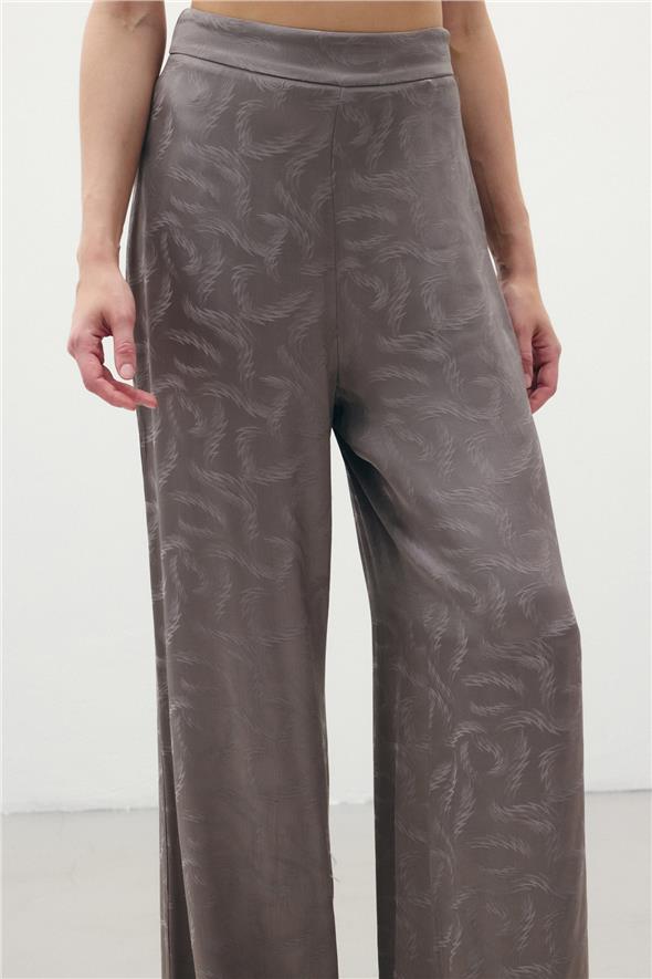Jakar Saten Pantolon - Vizon